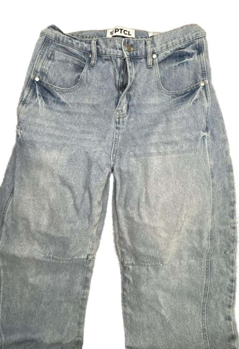 PTCL Light Wash Paneled Barrel Leg Jeans